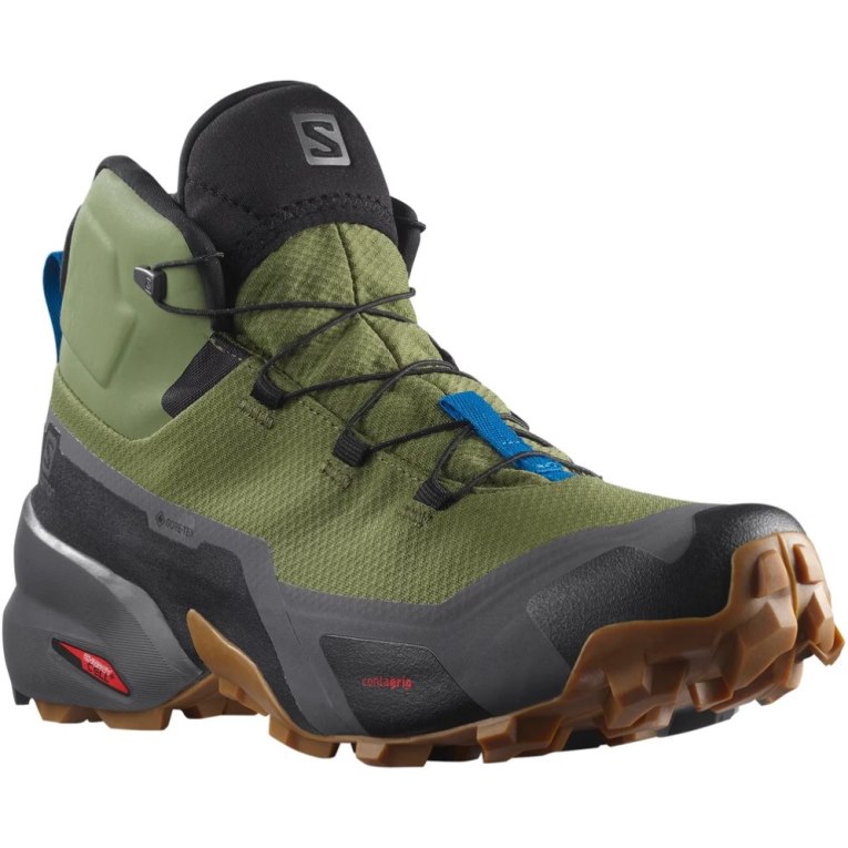 Olive Salomon Cross Hike Mid GTX Men's Hiking Boots | PH 04295W